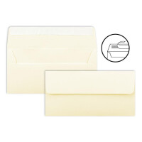 25 Brief-Umschläge DIN Lang - Vanille (Creme) - 110 g/m² - 11 x 22 cm - sehr formstabil - Haftklebung - Qualitätsmarke: FarbenFroh by GUSTAV NEUSER