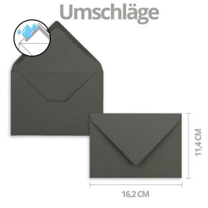 200x Weihnachtskarten-Set DIN A6 in Weiß mit  rotem Design Weihnachtsbaum - Faltkarten mit Umschlägen DIN C6 Anthrazit mit Nassklebung - Weihnachtsgrüße für Firmen und Privat