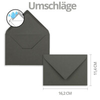 200x Weihnachtskarten-Set DIN A6 in Weiß mit  rotem Design Weihnachtsbaum - Faltkarten mit Umschlägen DIN C6 Anthrazit mit Nassklebung - Weihnachtsgrüße für Firmen und Privat