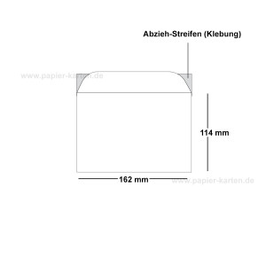 200x Briefumschläge DIN C6 in Weiß mit Weihnachtsbaum und Sternen - Haftklebung mit Abziehstreifen - 114 x 162 mm - 80 g/m² - Weihnachtsumschläge mit Motiv für Firmen und Privat