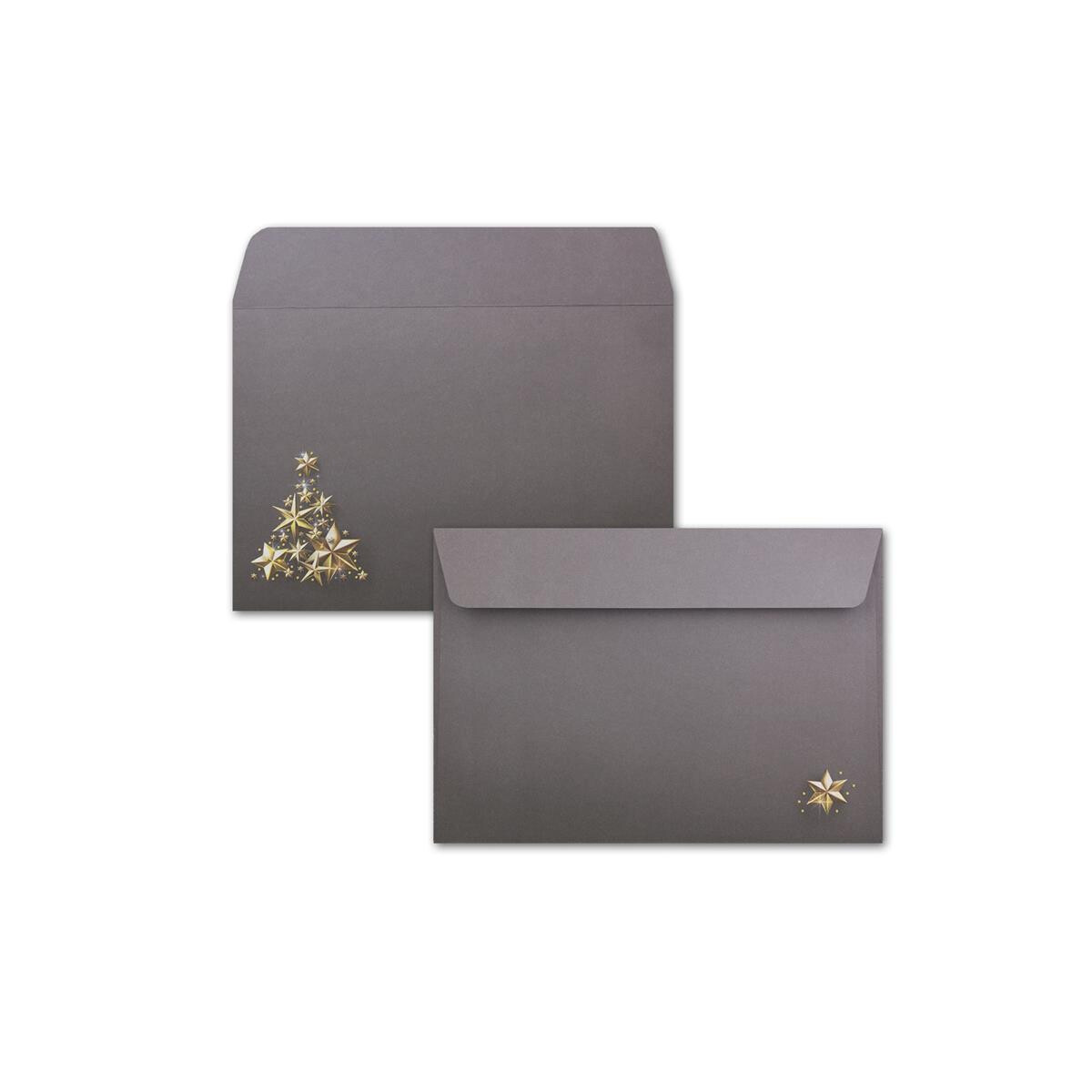 50x Briefumschläge DIN C6 in Grau mit...