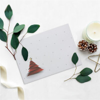 50x Briefumschläge DIN C6 in Weiß mit rotem Design Weihnachtsbaum - Haftklebung mit Abziehstreifen - 114 x 162 mm - 80 g/m² - Weihnachtsumschläge mit Motiv für Firmen und Privat