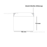 50x Briefumschläge DIN C6 in Weiß mit rotem Design Weihnachtsbaum - Haftklebung mit Abziehstreifen - 114 x 162 mm - 80 g/m² - Weihnachtsumschläge mit Motiv für Firmen und Privat