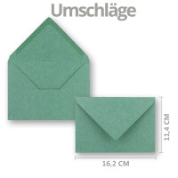 10x Weihnachtskarten-Set DIN A6 in Weiß mit Eukalyptus- und Mistelzweigen - Faltkarten mit Umschlägen DIN C6 Kraftpapier Eukalyptus mit Nassklebung - Weihnachtsgrüße für Firmen und Privat