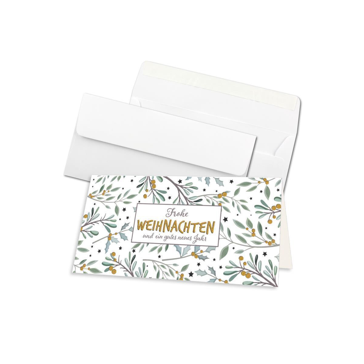 20x Weihnachtskarten-Set DIN Lang in Wei box