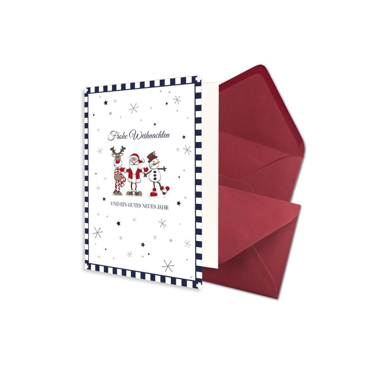 15x Weihnachtskarten-Set DIN A6 in Weiß mit...