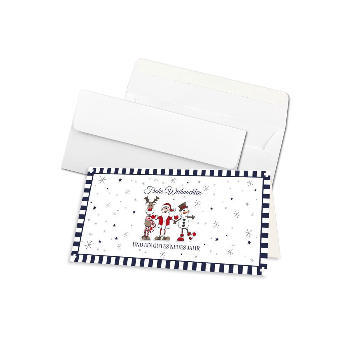 50x Weihnachtskarten-Set DIN Lang in Wei box