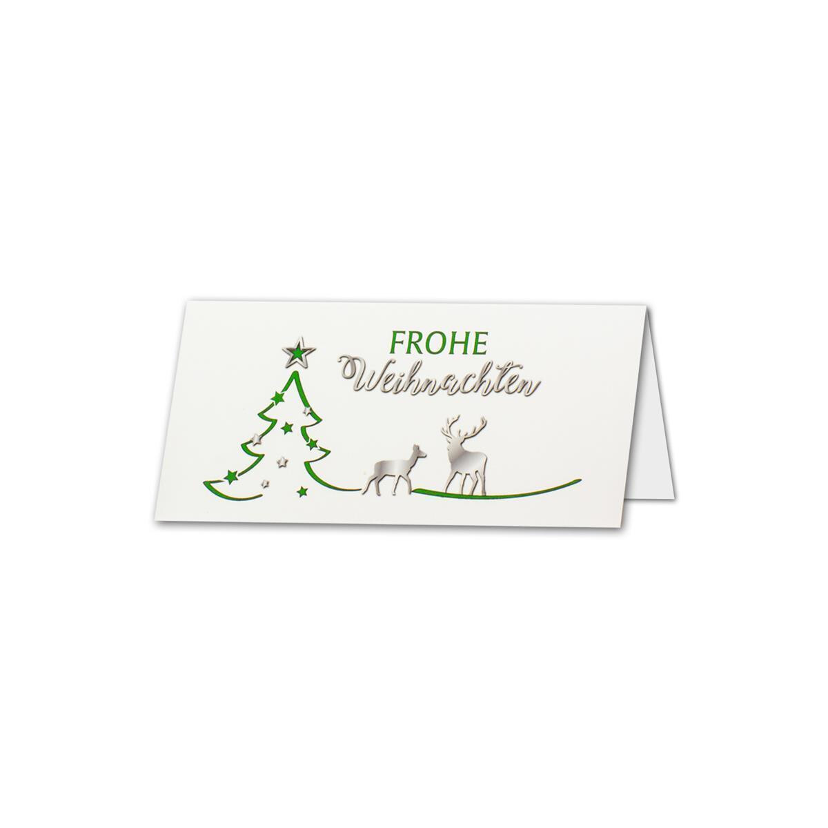 918-DL-117-p WK DL - grüner Tannenbaum mit Rentieren...