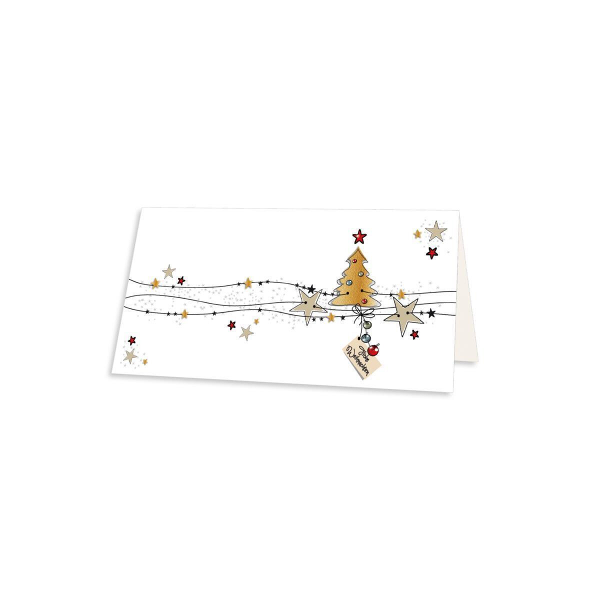 918-DL-118-p WK DL - Weihnachtsbaum, Sterne und Text -