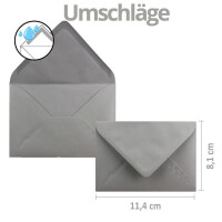 50x kleines Weihnachtskarten-Set DIN A7 mit rotem Weihnachtsmann Motiv - Faltkarten mit Umschlägen DIN C7 Dunkelgrau mit Nassklebung - Weihnachtsgrüße für Firmen und Privat