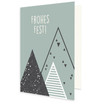 918-A6-2107-p WK A6 Blau - mit Weihnachtsbäumen und Text -