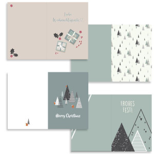 Weihnachtskarten Set DIN A6 - Mix mit Weihnachtsmotiv - 8 Stück