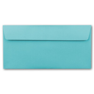 150 Brief-Umschläge DIN Lang - Türkis (Blau) - 110 g/m² - 11 x 22 cm - sehr formstabil - Haftklebung - Qualitätsmarke: FarbenFroh by GUSTAV NEUSER
