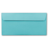 25 Brief-Umschläge DIN Lang - Türkis (Blau) - 110 g/m² - 11 x 22 cm - sehr formstabil - Haftklebung - Qualitätsmarke: FarbenFroh by GUSTAV NEUSER