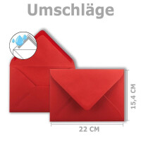 25 XL Weihnachtskarten-Set DIN A5 mit rotem Weihnachtsmann Motiv - Faltkarten mit Umschlägen DIN C5 Rot mit Nassklebung - Weihnachtsgrüße für Firmen und Privat