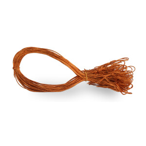 50x Schmuckgummiband metallic Kupfer Rot für Doppelkarten in Din A5 und Din Lang für Einladungen, Kirchenhefte, Menükarten, Broschuren, Liederhefte