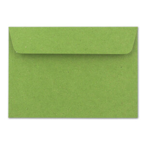 25x Vintage Umschläge in hellgrün (grün) - DIN B6 125 x 176 mm - 120 g/m² Kraftpapier Recycling Umschläge Haftklebung - GUSTAV NEUSER