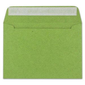 25x Vintage Umschläge in hellgrün (grün) - DIN B6 125 x 176 mm - 120 g/m² Kraftpapier Recycling Umschläge Haftklebung - GUSTAV NEUSER
