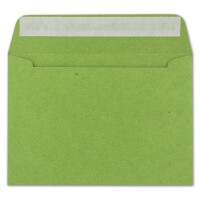 25x Vintage Umschläge in hellgrün (grün) - DIN B6 125 x 176 mm - 120 g/m² Kraftpapier Recycling Umschläge Haftklebung - GUSTAV NEUSER