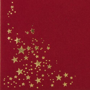 200x Briefumschläge mit Metallic Sternen - DIN Lang - Gold geprägter Sternenregen - Farbe: dunkelrot, Nassklebung, 120 g/m² - 110 x 220 mm - ideal für Weihnachten