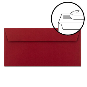 50x Briefumschläge mit Metallic Sternen - DIN Lang - Gold geprägter Sternenregen - Farbe: dunkelrot, Haftklebung, 120 g/m² - 110 x 220 mm - ideal für Weihnachten