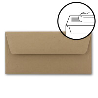 100x Kraftpapier Briefumschläge mit Metallic Sternen - DIN Lang - Gold geprägter Sternenregen - Farbe: Braun - Haftklebung - 120 g/m² - 110 x 220 mm - ideal für Weihnachten