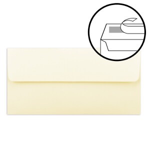 100x Briefumschläge mit Metallic Sternen - DIN Lang - Gold geprägter Sternenregen - Farbe: creme - Vanille, Haftklebung, 100 g/m² - 110 x 220 mm - ideal für Weihnachten