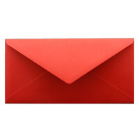 25 Brief-Umschläge Rot DIN Lang - 110 x 220 mm (11 x 22 cm) - Nassklebung ohne Fenster - Ideal für Einladungs-Karten - Serie FarbenFroh