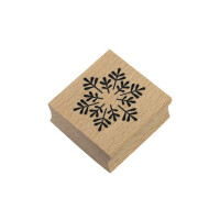 Artoz Stempel – Holzstempel – „Schneestern“ – 40 x 40 mm – Motivstempel zum Kartenbasteln für Weihnachten, Einladungen, Grüße