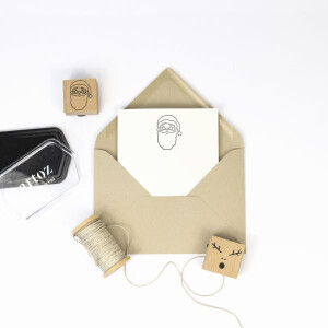 Artoz Stempel – Holzstempel – „Weihnachtsmann“ – 40 x 40 mm – Motivstempel zum Kartenbasteln für Weihnachten, Einladungen, Grüße