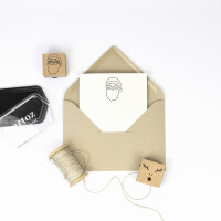 Artoz Stempel – Holzstempel – „Weihnachtsmann“ – 40 x 40 mm – Motivstempel zum Kartenbasteln für Weihnachten, Einladungen, Grüße