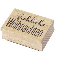 Artoz Stempel – Holzstempel – „Fröhliche Weihnachten“ – 50 x 35 mm – Motivstempel zum Kartenbasteln für Weihnachten, Einladungen, Grüße