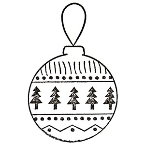 Artoz Stempel – Holzstempel – „Weihnachtskugel“ – 50 x 35 mm – Motivstempel zum Kartenbasteln für Weihnachten, Einladungen, Grüße