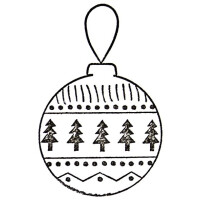 Artoz Stempel – Holzstempel – „Weihnachtskugel“ – 50 x 35 mm – Motivstempel zum Kartenbasteln für Weihnachten, Einladungen, Grüße