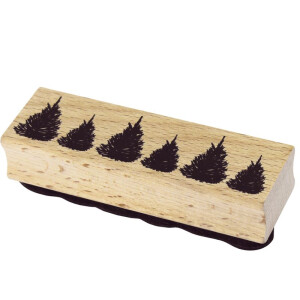 Artoz Stempel – Holzstempel – „Tannen“ – 90 x 30 mm – Motivstempel zum Kartenbasteln für Weihnachten, Einladungen, Grüße