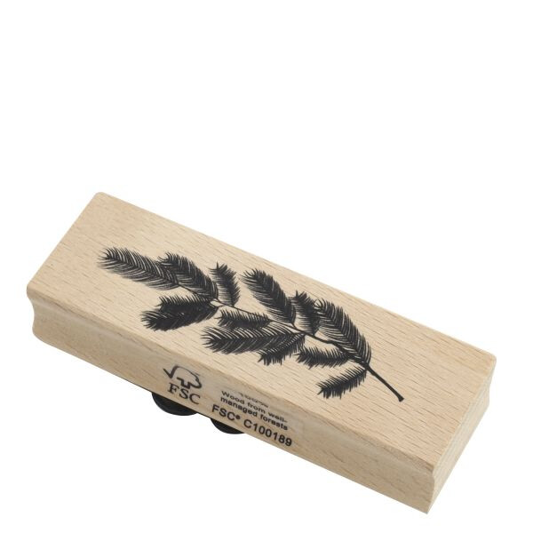 Artoz Stempel – Holzstempel – „Tannenzweig gross“ – 90 x 30 mm – Motivstempel zum Kartenbasteln für Weihnachten, Einladungen, Grüße