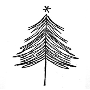 Artoz Stempel – Holzstempel – „Tannenbaum modern“ – 60 x 60 mm – Motivstempel zum Kartenbasteln für Weihnachten, Einladungen, Grüße