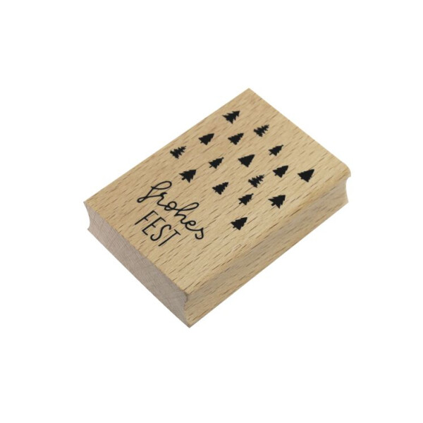 Artoz Stempel – Holzstempel – „Frohes Fest“ – 70 x 50 mm – Motivstempel zum Kartenbasteln für Weihnachten, Einladungen, Grüße
