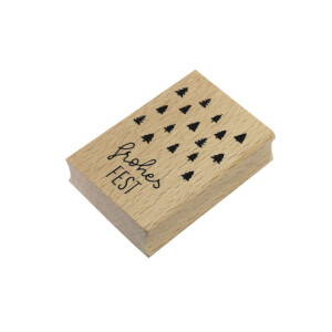 Artoz Stempel – Holzstempel – „Frohes Fest“ – 70 x 50 mm – Motivstempel zum Kartenbasteln für Weihnachten, Einladungen, Grüße
