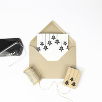 Artoz Stempel – Holzstempel – „Sterne hängend“ – 70 x 50 mm – Motivstempel zum Kartenbasteln für Weihnachten, Einladungen, Grüße