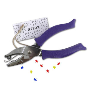 Artoz Sternlocher - Lochzange mit Sternmotiv für bis zu 500 g/m² - für Papier, Karten, Basteln für Briefe, Einladungen