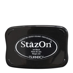 Artoz Stempelkissen StazOn Schwarz – 97 x 67 x 18 mm – wasserfest – Stempelkissen-Farbe zum Stempeln auf verschiedensten Oberflächen, ideal für Einladungen, Grüße oder zur Hochzeit