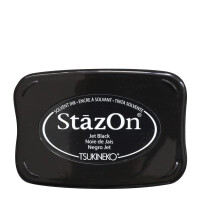 Artoz Stempelkissen StazOn Schwarz – 97 x 67 x 18 mm – wasserfest – Stempelkissen-Farbe zum Stempeln auf verschiedensten Oberflächen, ideal für Einladungen, Grüße oder zur Hochzeit