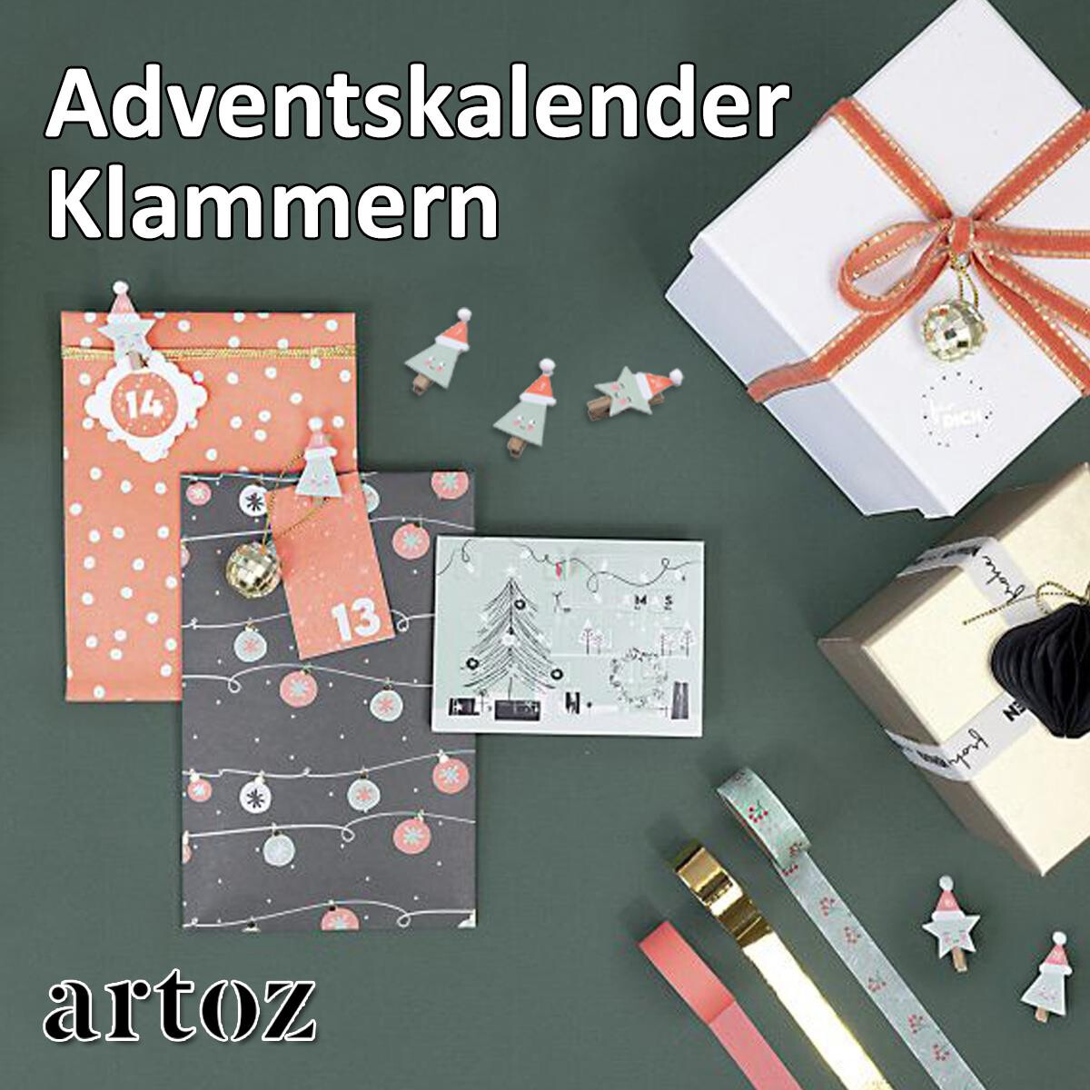 Artoz Adventskalender Klammern – 24 Klammern mit...