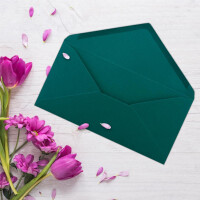 100 Brief-Umschläge Petrol DIN Lang - 110 x 220 mm (11 x 22 cm) - Nassklebung ohne Fenster - Ideal für Einladungs-Karten - FarbenFroh by GUSTAV NEUSER