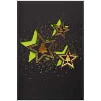 919-108 filigrane Laserkarte STERNE mit Einleger