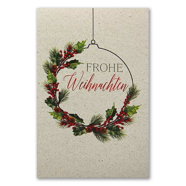 924-102 geschäftliche Weihnachtskarte Graspapier