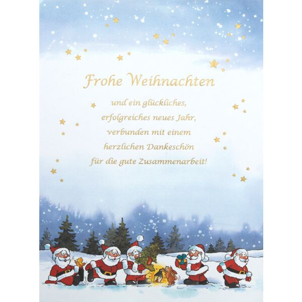96802 Weihnachtsbrief Weihnachtsmänner im Wald