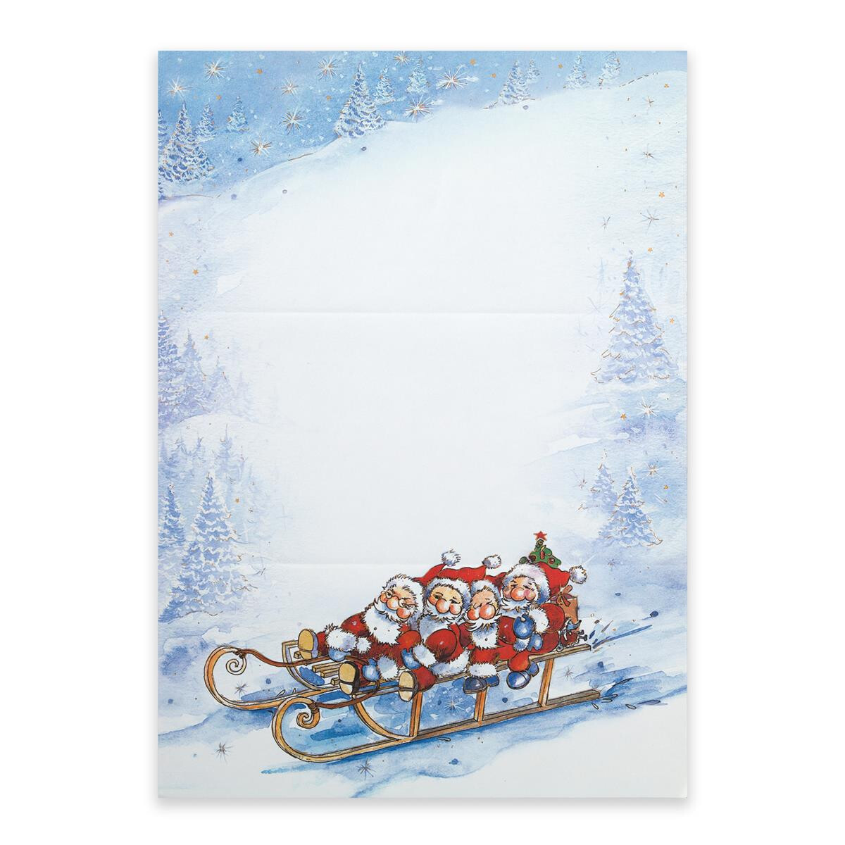 99468 Weihnachtsbrief Nikolaus auf Schlitten