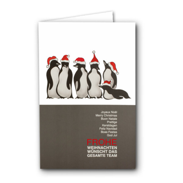 91410 Weihnachtskarte Teamkarte Motiv Pinguine